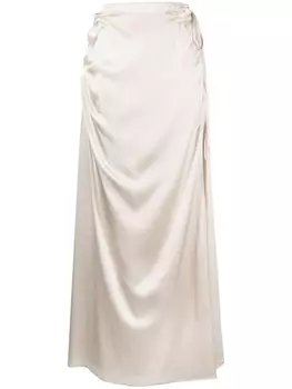 Rachel Gilbert атласная юбка макси July, нейтральный цвет