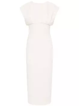 Rachel Gilbert драпированное платье миди Maggie, белый