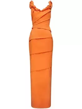 Rachel Gilbert платье из тафты Asha, оранжевый