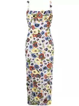 Rachel Gilbert платье миди Camden с цветочной вышивкой, разноцветный