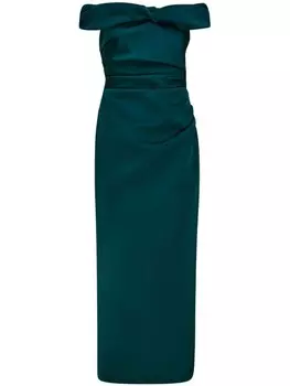 Rachel Gilbert платье миди Daria с открытыми плечами, зеленый