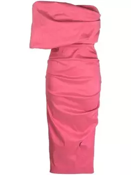 Rachel Gilbert платье миди Kat асимметричного кроя, розовый