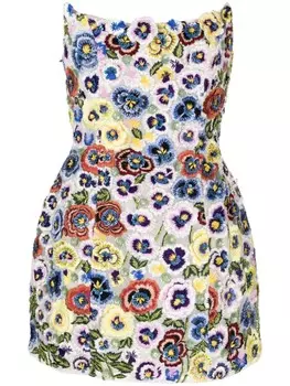Rachel Gilbert платье мини Camden с цветочной аппликацией, мультиколор
