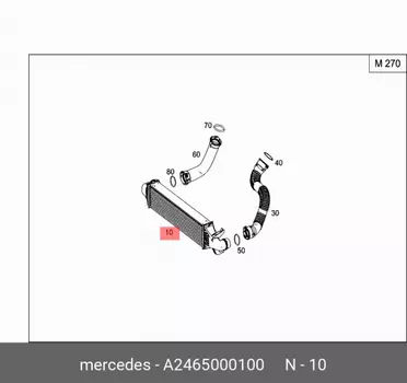 Радиатор интеркуллера/ladeluftkuehler A2465000100 MERCEDES-BENZ