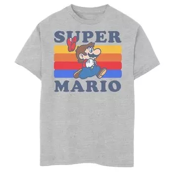 Радужная футболка Nintendo Super Mario Retro Run для мальчиков 8–20 лет Licensed Character