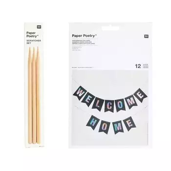 Радужная гирлянда из вымпелов наждачной бумаги + 3 стилуса Rico Design