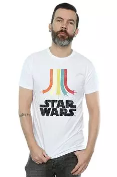 Радужная хлопковая футболка Star Wars, белый