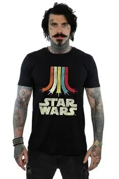 Радужная хлопковая футболка Star Wars, черный