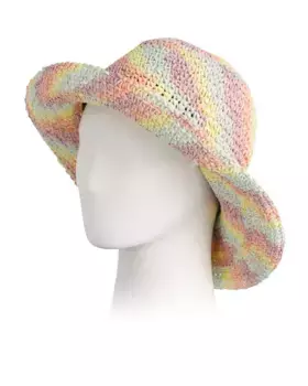 Радужная панама из рафии Lele Sadoughi, цвет Pastel