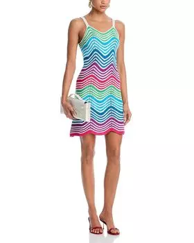 Радужное платье-майка с ажурным подолом "ракушка" - эксклюзив AQUA, мультиколор