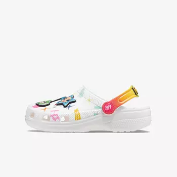 Радужные тапочки Crocs, черный