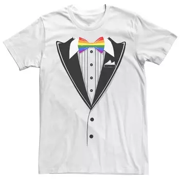 Радужный галстук-бабочка для взрослых, смокинг, футболка Pride Licensed Character, белый