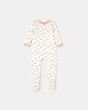 Радужный стеганый комбинезон Cotton Juice, белый