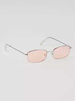 Rae Поляризованные серебристо-розовые зеркальные солнцезащитные очки Glassy, розовый