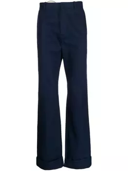 Raf Simons прямые брюки строгого кроя, синий