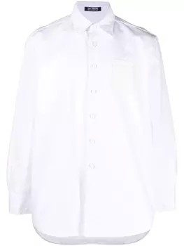 Raf Simons рубашка с нашивкой-логотипом, белый