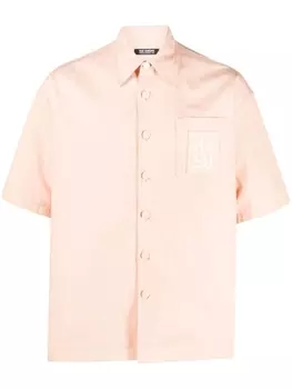 Raf Simons рубашка с нашивкой-логотипом, оранжевый