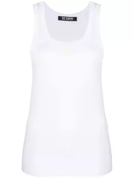 Raf Simons топ с нашивкой-логотипом, белый