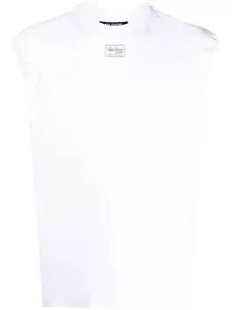 Raf Simons топ с нашивкой-логотипом, белый
