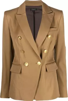 rag & bone double-breasted tailored blazer, коричневый