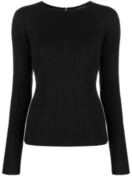 rag & bone футболка Echo в рубчик с длинными рукавами, черный