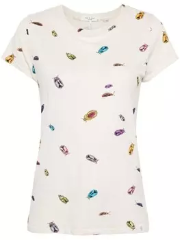 Rag & bone футболка Pima с принтом, нейтральный цвет