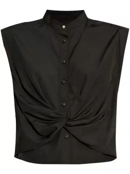 Rag & bone хлопковая рубашка с жемчужными деталями, черный