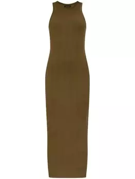 Rag & bone платье в рубчик с круглым вырезом, зеленый