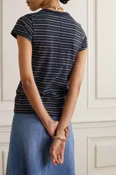 RAG & BONE Полосатая футболка из органического хлопкового джерси Pima в полоску, черный