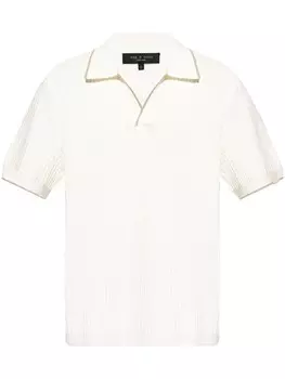Rag & bone рубашка-поло Harbor с ажурной вязкой, белый