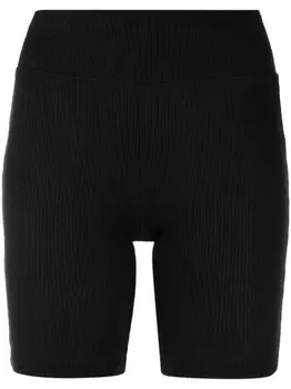 rag & bone шорты The Knit в рубчик, черный