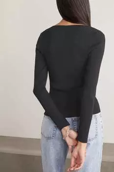 RAG & BONE свитер Asher в рубчик, черный