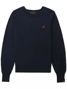 rag & bone толстовка с вышитым логотипом, синий