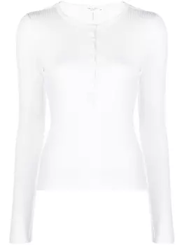 rag & bone топ Henley в рубчик, белый