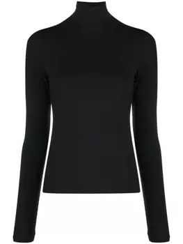 rag & bone топ с длинными рукавами и высоким воротником, черный