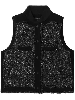 rag & bone твидовый жилет Judith, черный