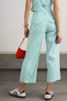 RAG & BONE укороченные широкие брюки Dylan из смесового льна, салатовый