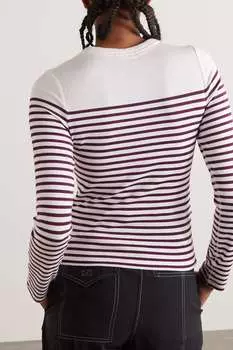 RAG & BONE вязаный свитер в бретонскую полоску, кремовый