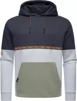 Ragwear Hoodie "Blocky Hoody", спортивная мужская толстовка с блочными полосками, цвет морской волны