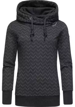 Ragwear Hoodie "Gripy Bold Chevron Intl.", модная толстовка с высоким воротником, черный