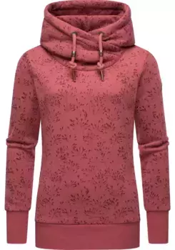 Ragwear Hoodie "Gripy Flowery", модная толстовка с высоким воротником, малиновый