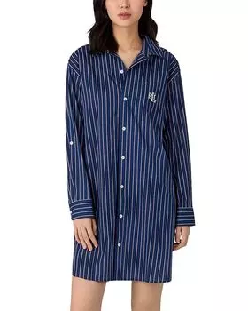 Ральф Лорен Полосатая Пижамная Рубашка Ralph Lauren, синий