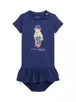 Ralph Lauren Bear Day Платье и комплект шароваров, пресноводный