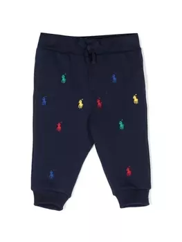 Ralph Lauren брюки из джерси с узором Polo-Pony, синий