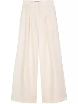 Ralph Lauren Collection брюки палаццо Greer со складками, нейтральный цвет