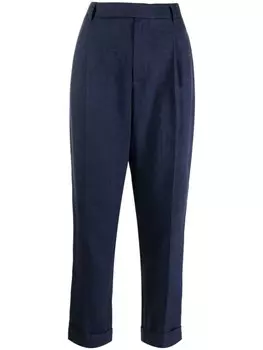 Ralph Lauren Collection брюки с завышенной талией и подворотами, синий