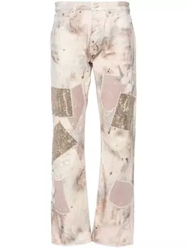 Ralph Lauren Collection джинсы бойфренды Lylah в технике пэчворк, нейтральный цвет