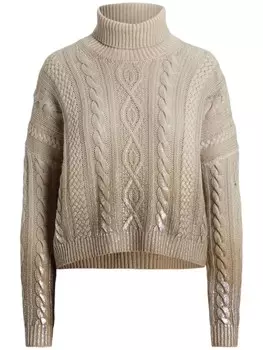 Ralph Lauren Collection кашемировый джемпер с высоким воротником, нейтральный цвет