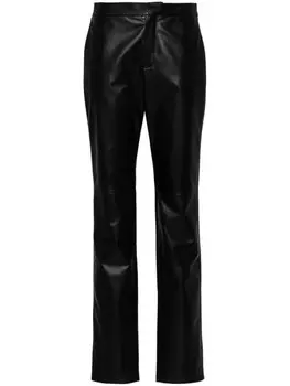 Ralph Lauren Collection кожаные брюки узкого кроя, черный