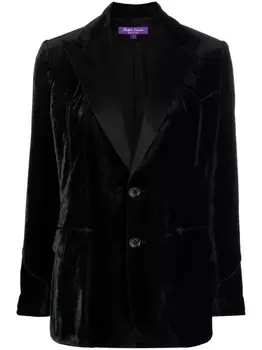 Ralph Lauren Collection однобортный блейзер с атласной отделкой, черный